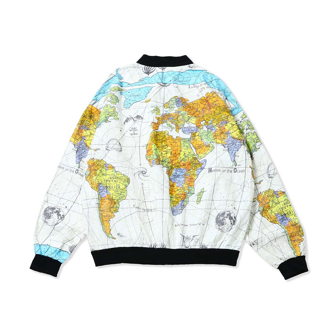 BJ_PARER JKT/WORLD MAP/WHITE