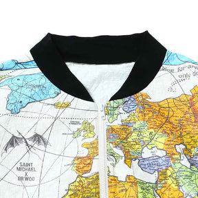 BJ_PARER JKT/WORLD MAP/WHITE