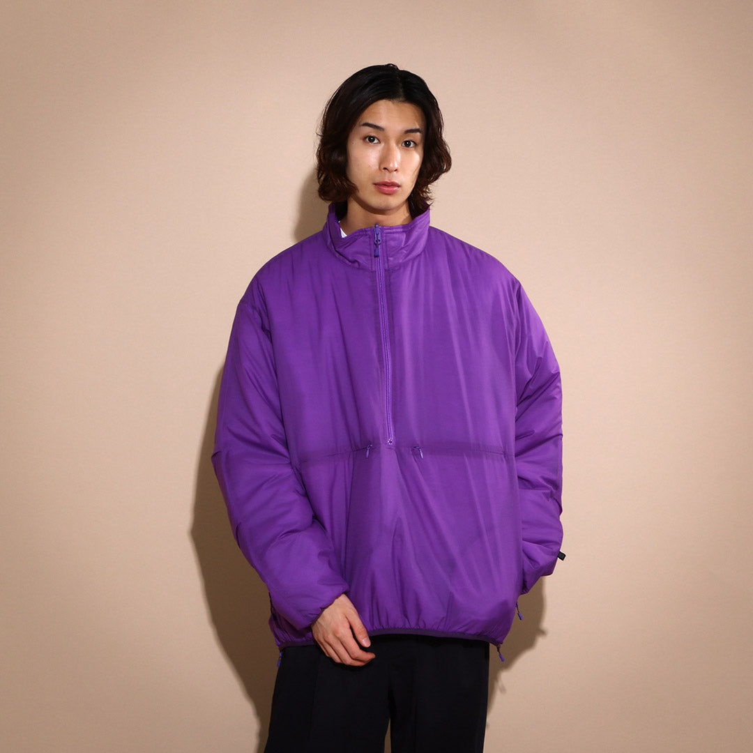 TECH REVERSIBLE PULLOVER PUFF JACKET柄デザイン無地 - ブルゾン